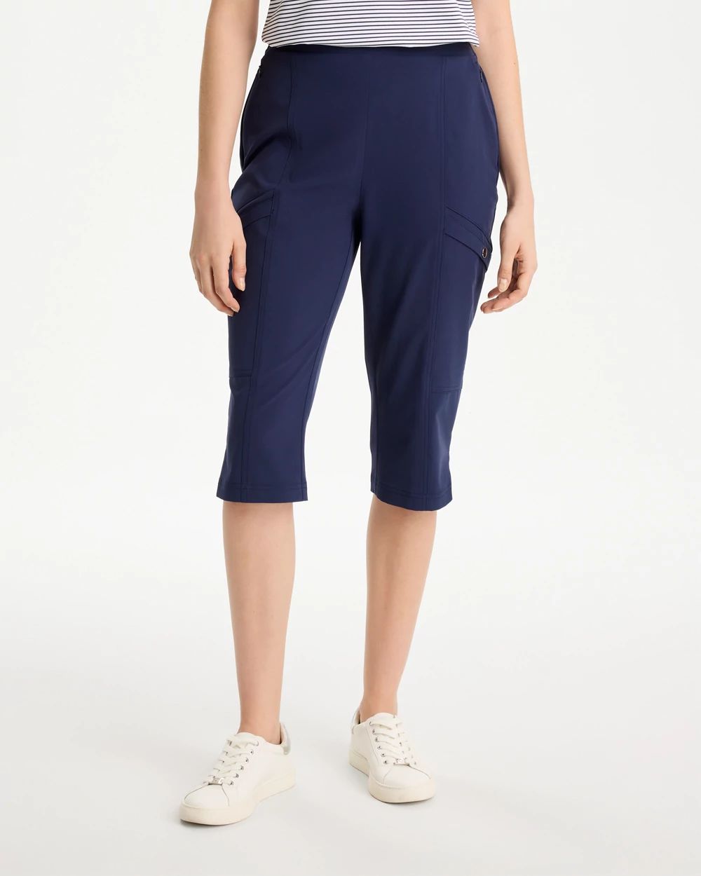 indepict 　　LINEAR PUSHER TROUSERS Zenergy® UPF Pedal Pusher Pants | Chico's